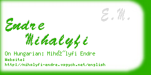 endre mihalyfi business card